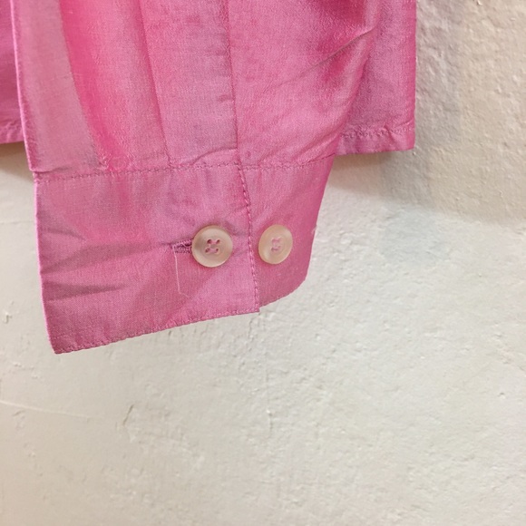 Worthington Women's Silk Pink Button Blouse Medium - Picture 4 of 6